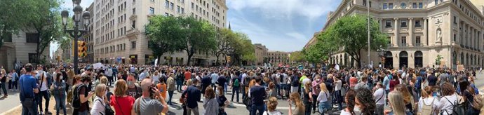 Unas 2.500 personas se concentran en Barcelona en protesta del ERE a BBVA