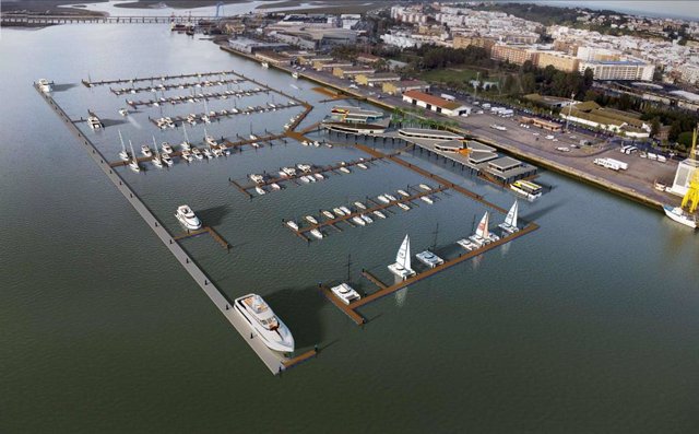 Archivo - Imagen aérea del Muelle de Levante del Puerto de Huelva.