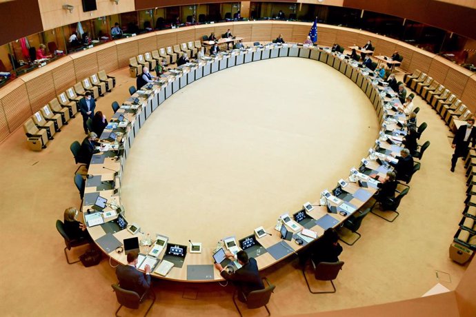 HANDOUT - 26 May 2021, Belgium, Brussels: A general view of the weekly meeting of the European Commission. Photo: Etienne Ansotte/European Commission/dpa - ATTENTION: editorial use only and only if the credit mentioned above is referenced in full