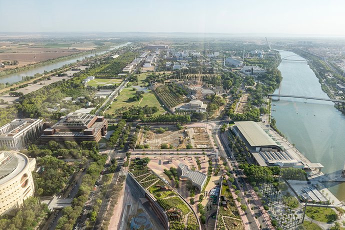 Imagen panorámica de la Isla de la Cartuja