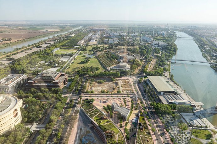 Imagen panorámica de la Isla de la Cartuja