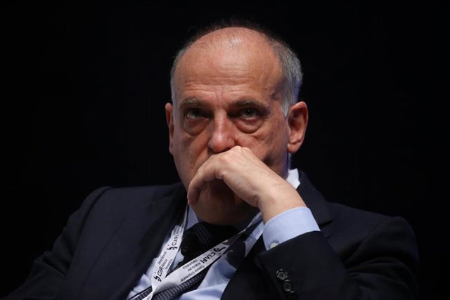 El presidente de LaLiga, Javier Tebas, durante un acto