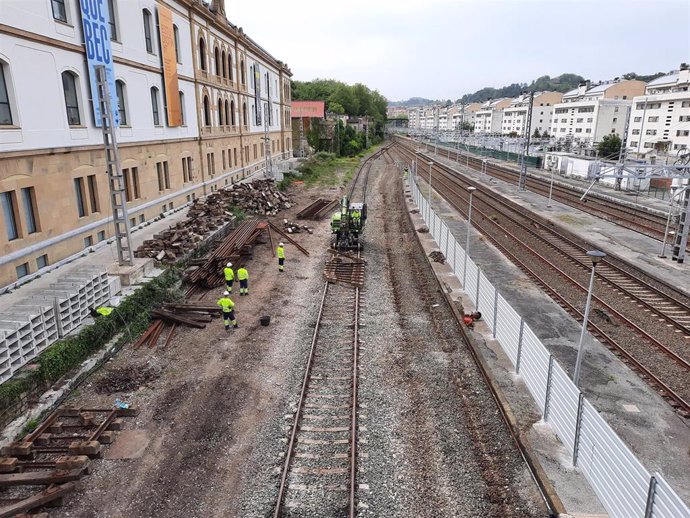 Trabajos para la futura estación de Atotxa del TAV en San Sebastián