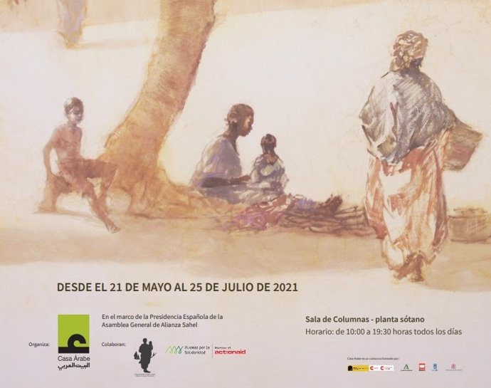 Una imagen del cartel de la exposición 'Mujeres del Sahel' de Irene López de Castro
