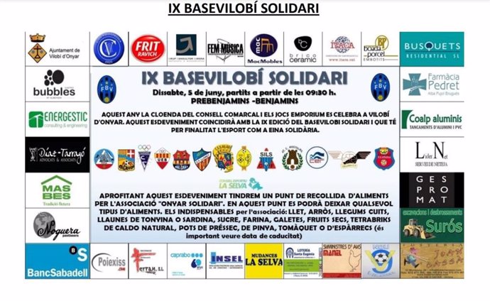 El Futbol Base Vilobí (Girona) organiza su IX torneo Vilobí Solidari para recaudar alimentos