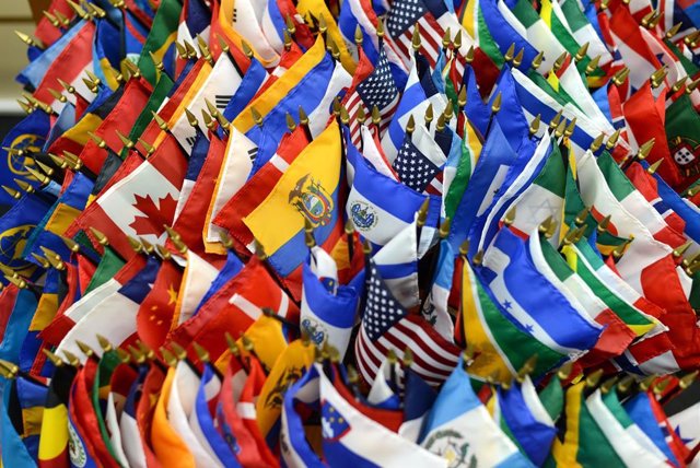 Archivo - Banderas de países latinoamericanos