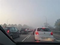 Un accidente en la "Y" causa siete kilómetros de retención