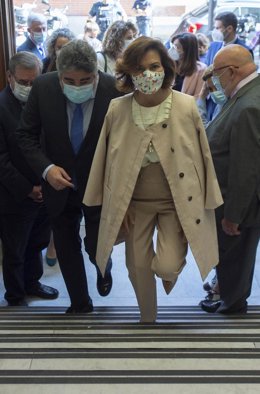 La vicepresidenta primera del Gobierno, ministra de la Presidencia, Relaciones con las Cortes y Memoria Democrática, Carmen Calvo