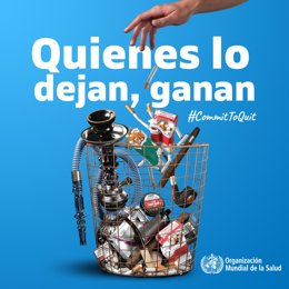 Imagen de la campaña de la Organización Mundial de la Salud para dejar de fumar