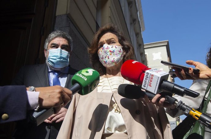 La vicepresidenta primera del Gobierno, ministra de la Presidencia, Relaciones con las Cortes y Memoria Democrática, Carmen Calvo