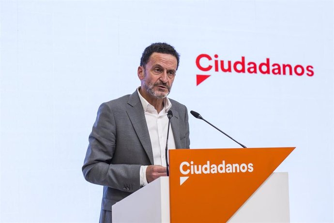 El vicesecretario general de Ciudadanos y portavoz adjunto en el Congreso de los Diputados, Edmundo Bal, ofrece una rueda de prensa posterior en la sede del partido en Madrid.