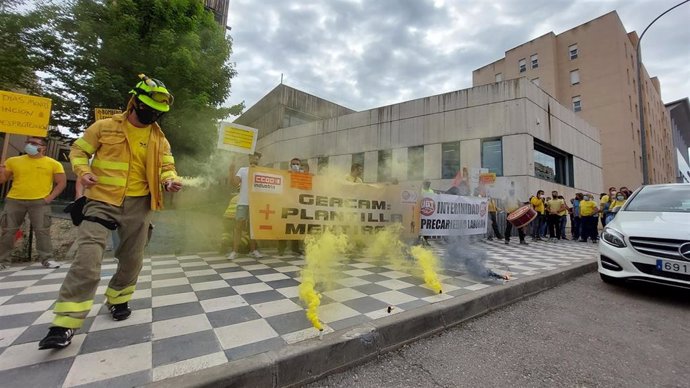Protesta de los trabajadores de Geacam en Cuenca.