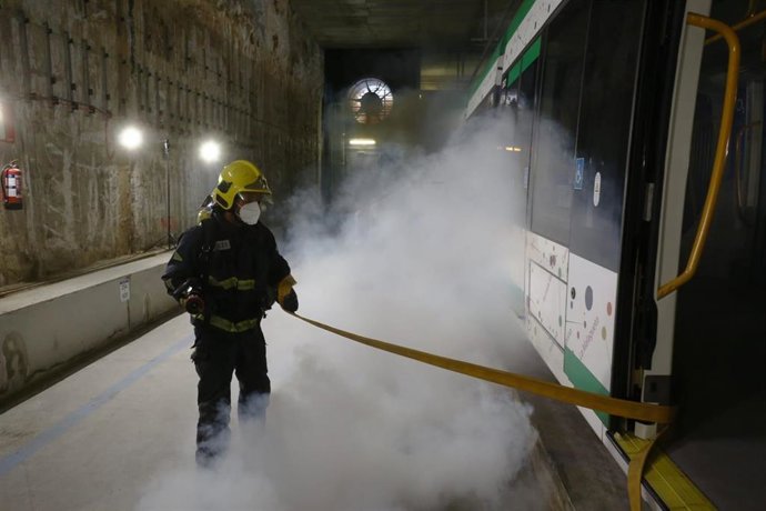 Simulacro de accidente en el metro de Málaga