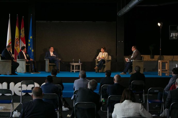El vicesecretario general de Ciudadanos y portavoz adjunto en el Congreso de los Diputados, Edmundo Bal, participando en un coloquio durante la IV Feria Nacional para la Repoblación de la España Rural Presura*20, en Soria.