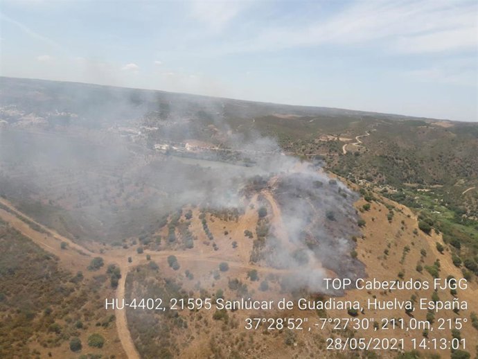 Incendio en Sanlúcar del Guadiana.