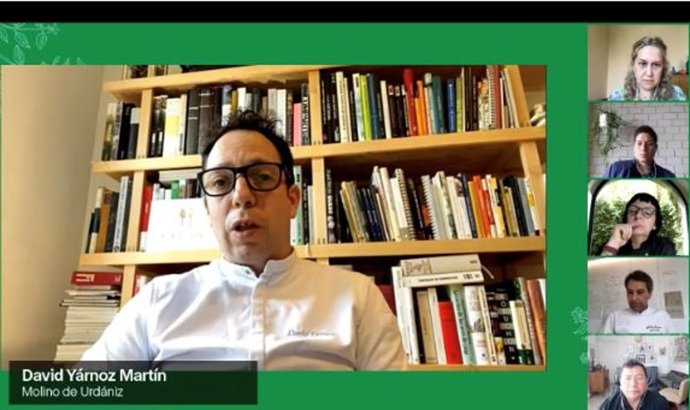 El chef David Yárnof durante su participación en el evento virtual 'Pamplinas y otros cuentos'