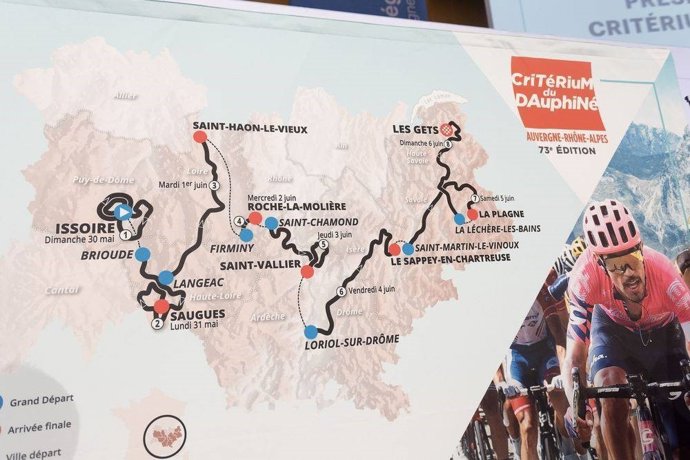 Recorrido del Critérium du Dauphiné 2021, que contiene una contrarreloj individual y dos grandes etapas de montaña como jueces de la prueba