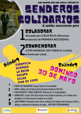 La Ribera Baja del Ebro organiza este domingo, en colaboración con Cruz Roja, seis senderos solidarios.