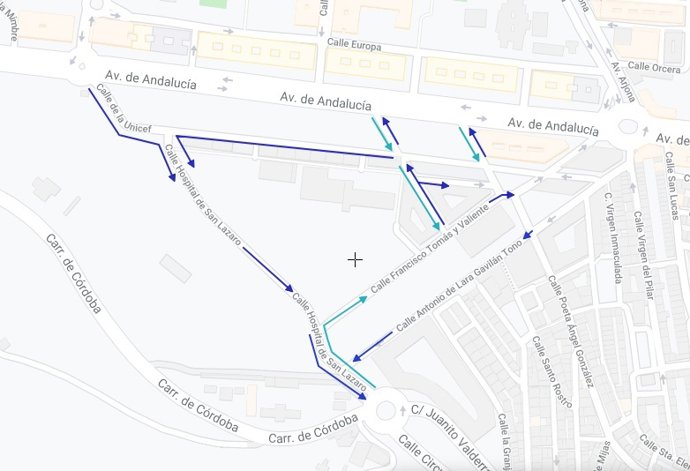 Policía Local de Jaén informa de que las calles Jardín de la Violeta y Santa Cecilia serán de sentido único