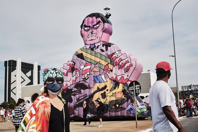 Manifestación contra el presidente brasileño, Jair Bolsonaro