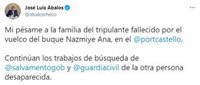 Ábalos y Puig trasladan su pésame a la familia del tripulante fallecido en el vuelco de un barco en Castellón