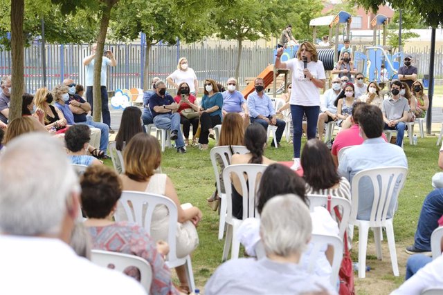 Susana Díaz, este domingo durante un acto con militantes