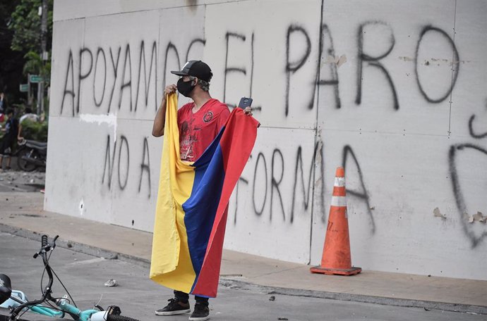 Manifestant en Cali, Colmbia
