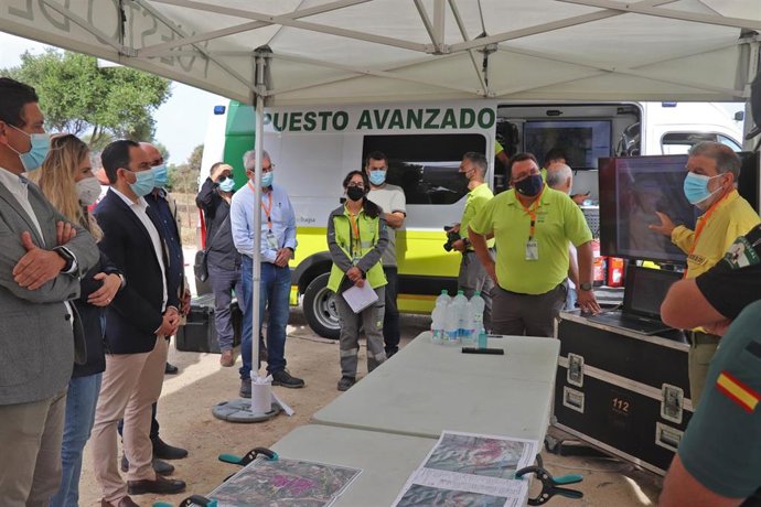 Archivo - Simulacro de incendio realizado en Vejer de la Frontera.