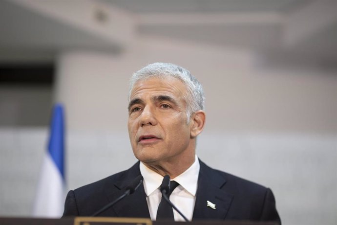 El líder del partido opositor Yesh Atid, Yair Lapid, durante una rueda de prensa en Israel