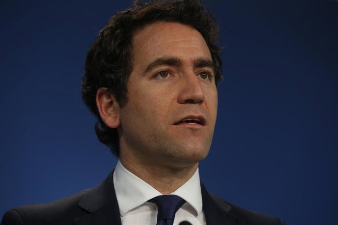 El secretario general del Partido Popular, Teodoro García Egea, ofrece una rueda de prensa posterior a la reunión del Comité de Dirección del PP, a 31 de mayo de 2021, en Madrid (España).