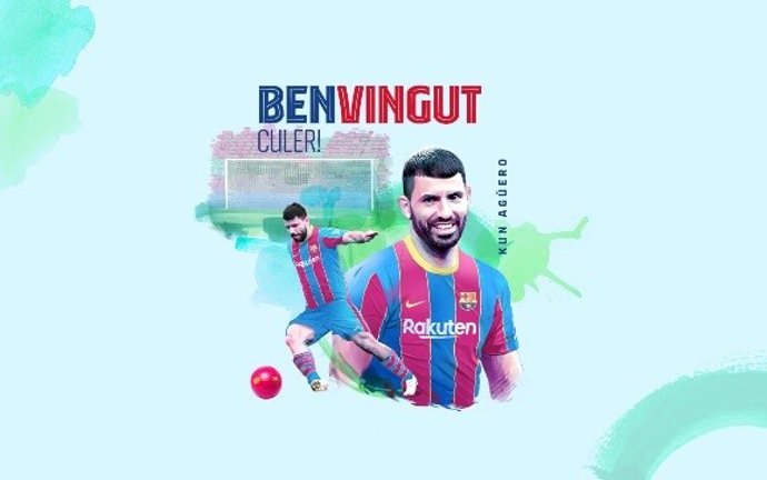 Anuncio del FC Barcelona del fichaje del delantero argentino Sergio 'Kun' Agüero para el primer equipo de fútbol hasta 2023
