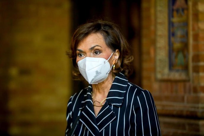 La vicepresidenta primera, Carmen Calvo, en un acto.