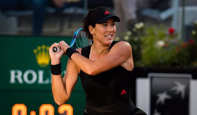 Garbiñe Muguruza durante un partido 