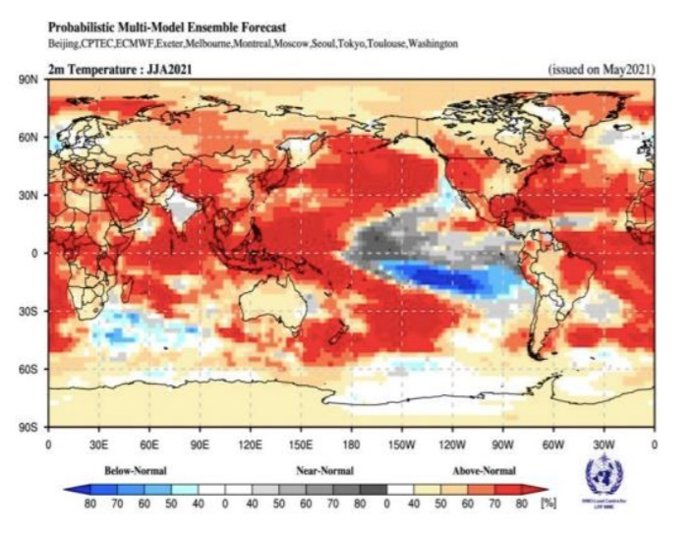 Mapa de la Organización Meteorológica Mundial (OMM)