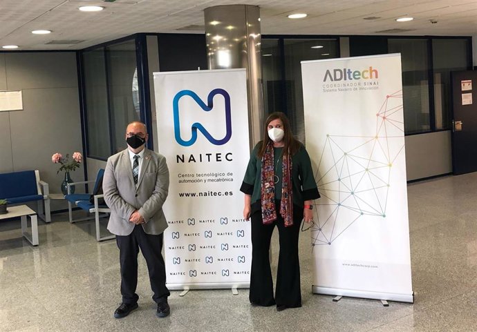 El consejero de Universidad, Innovación y Transformación Digital del Gobierno foral, Juan Cruz Cigudosa, y la secretaria general de Innovación del Ministerio de Ciencia e Innovación, Teresa Riesgo, presentan el Consejo Asesor en I+D+i de Navarra.