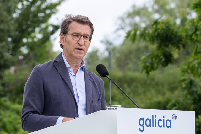 El presidente del PPdeG, Alberto Núñez Feijóo, en la Junta Directiva del partido.