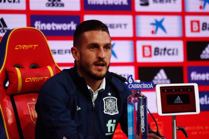 Koke Resurrección en rueda de prensa con la selección española