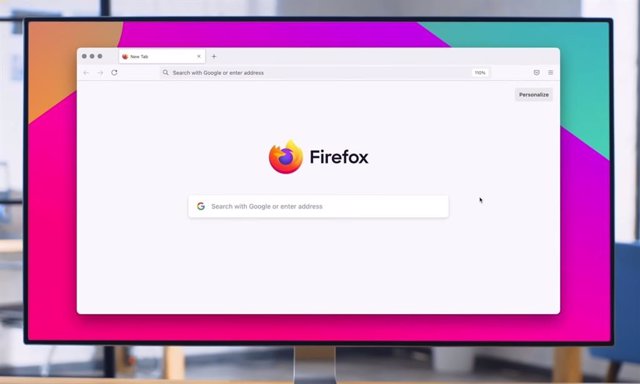 Imagen del nuevo diseño de Mozilla Firefox en un dispositivo Mac