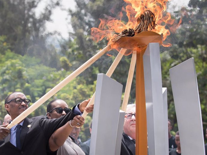 Archivo - El presidente de Ruanda, Paul Kagame, durante los actos por el 25 aniversario del genocidio de 1994