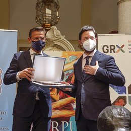 Luis Salvador y Luis Javier López tras el pregón del Corpus 2021