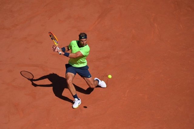 El tenista español Rafa Nadal durante su debut en Roland Garros 2021