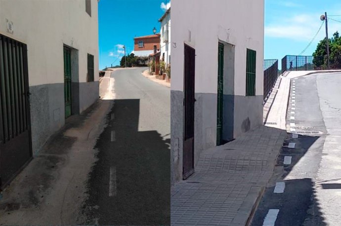 Antes y después de la obra realizada en Rebollar