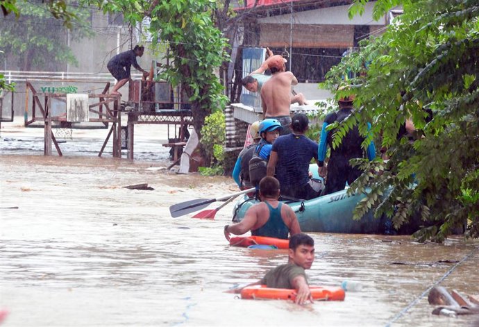 Archivo - Imagen de archivo de inundaciones en Filipinas.
