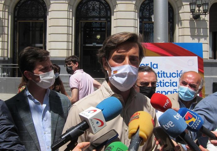 El vicesecretario de Comunicación del Partido Popular, Pablo Montesinos, en su visita a Zaragoza.