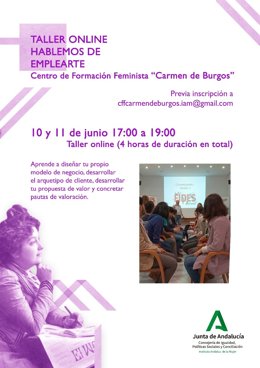 Cartel de actividades en el Carmen de Burgos