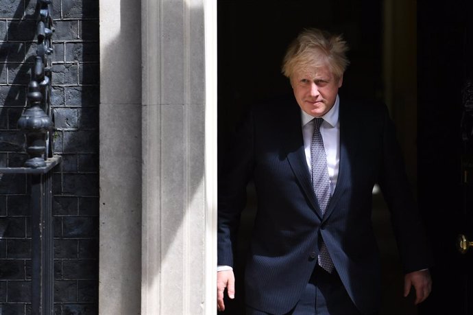 02 June 2021, United Kingdom, London: UK Prime Minister Boris Johnson exits 10 Downing Street before welcoming The North Atlantic Treaty Organization (NATO) Secretary-General Jens Stoltenberg. Photo: Stefan Rousseau/PA Wire/dpa