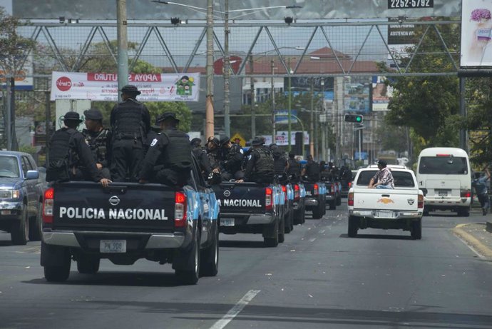 Archivo - Despliegue policial en Nicaragua