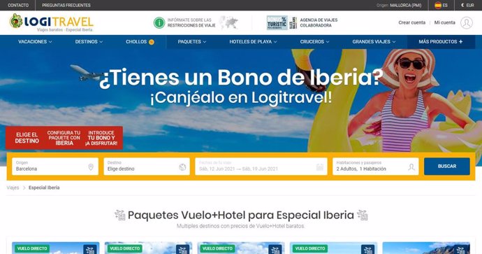 Logitravel permite el pago de reservas con los bonos de Iberia