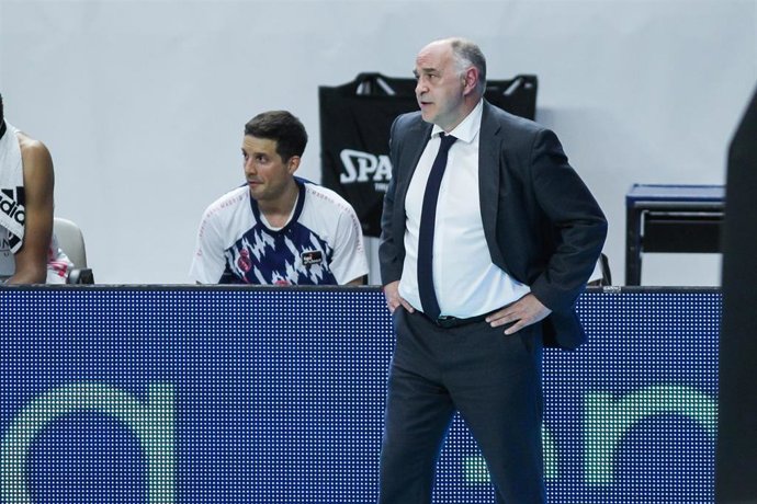 Pablo Laso durante un partido del Real Madrid en la Liga Endesa 2020-2021