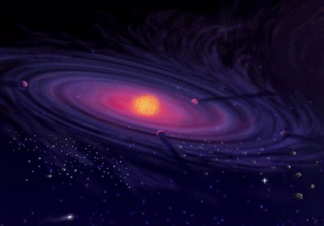 Ilustración de la nube de Oort